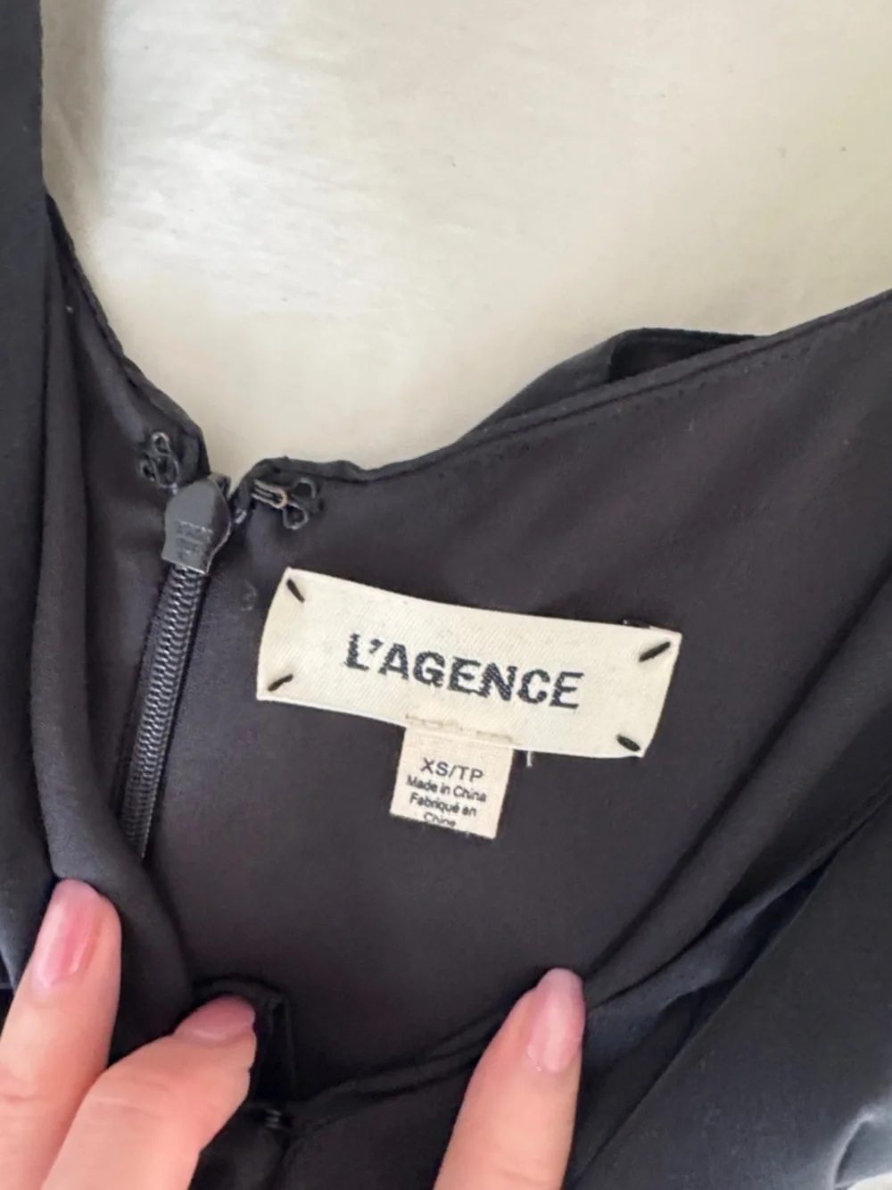 L'AGENCE Black Draped V-Neck Camisole - Picture 3 of 4
